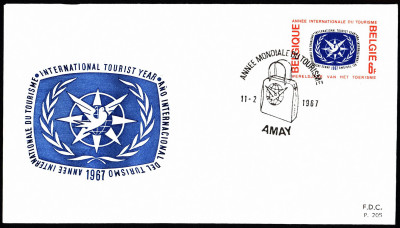 Belgia FDC 1967 Mi 1464 Int. Year of the Tourism [AMAY]